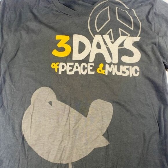 NWOT Woodstock 3 Days Of Peace & Music Tee Shirt Gray, Size Small - Picture 2 of 3